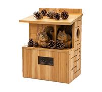 Squirrel Nesting Box, Easy Assembly Squirrel Houses with Feeder and Window | Maisons D'écureuil Pour L'extérieur, Conception Anti-prédateur, Se Monte Sur Un Arbre Ou Une Clôture. Abri Et Mangeoire 2en 1