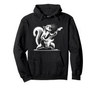 Squirrel Playing Guitar Squirrel Rock And Roll Squirrel Rock Sweat à Capuche