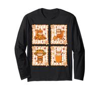 Squirrels Pumpkin Fall Coffee Cozy Autumn Aesthetic Manche Longue