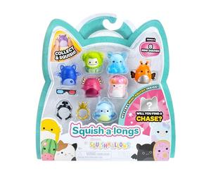 Squish-a-Longs 8 Pack (Style 2- W2) - (8) 1” Mini-Squish with (2) Accessories, (1) Ring, and a Collector’s Guide - Collect, Trade, & Play