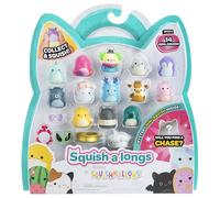 Squish-a-longs Lot de 14 Mini-Squish de 2,5 cm de série 1, Wave 2 avec (4) Accessoires, (1) Anneau de Fixation et (1) Guide du collectionneur - Collectionnez, échangez et jouez