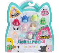 Squish-a-longs Lot de 8 mini-squish de 2,5 cm (Style 3 - W2) - Avec (2) accessoires, (1) anneau et un guide de collection - Collectionnez, échangez et jouez