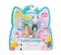 Pack de 8 Squish-a-longs par Original Squishmallows - Mini-Squish de 2,5 cm avec 2 Accessoires, 1 Bague et Un Guide du collectionneur - pour Collectionner, échanger et Jouer