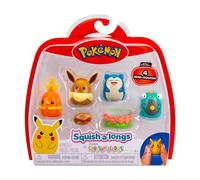 Squish-a-longs SQAL0068 4-pack - Eevee, Snorlax, Bellibolt, Torchic - 2 accessor