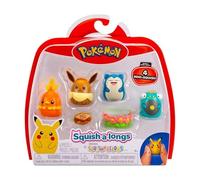Jazwares Pack de 4 figurines Squish-a-Long Pokémon Style 1 Multicolore