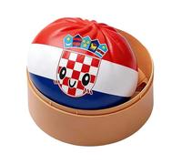 Squish Dumpling, Jouet Balle Anti-Stress Drapeau National, Boules De Mignonnes Et Réalistes avec Boîte À Vapeur, Jouets Balle Sensorielle Amusants pour Soulager Le Stress, Travail De Bureau