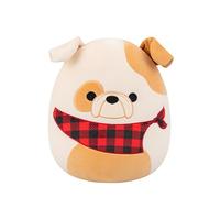 Squishmallows Brock Le Bouledogue Blanc et Brun Original de 30 cm