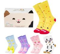 Squishmallows Chaussettes Fille et Ado, Lot de 5 Paires de Chaussettes Motif en Maille Douce et Respirante, Idée Cadeau Fille (7-10 Ans, 31/34 EU, Multi)