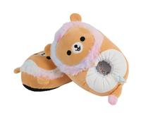 Squishmallows Chaussons unisexes en peluche - Leonard le lion - Tissu ultra doux - Chaudes - Antidérapantes - Pour l'intérieur et la maison, Orange, 30/31 EU