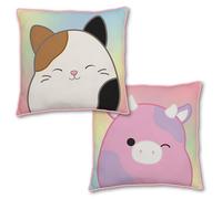 Squishmallows Coussin carré Super Doux réversible 2 côtés Idéal pour Chambre à Coucher, canapé ou lit 40 x 40 cm