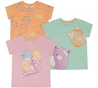 Squishmallows Lot de 3 t-Shirts 100% Coton pour Filles