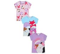 Squishmallows Lot de 3 t-shirts pour enfants, Multicolore, 11-12 ans