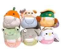 Squishmallows Lot de 6 mini poupées en peluche Bulldog Duck Frog de 12,7 cm