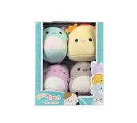 Micromallows Squishmallows Original Lot de 4 Paquets Irina Axolotl, Chat Tabitha, Tex Taco, Requin Gordon
