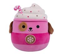 Squishmallows Original 19 cm Rowan Le Chien Rose Chocolat Chaud | Peluche de Noël - Peluche officielle Jazwares ultra-douce