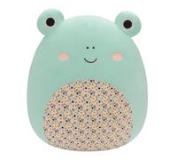 Squishmallows Original Fritz Grenouille verte 35,6 cm avec ventre imprimé Pâques - Grande peluche officielle Jazwares