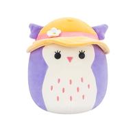Squishmallows Original Peluche de 19 cm- Holly Le Hibou Violet avec Chapeau de Soleil - Peluche Officielle Jazwares