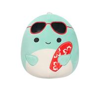 Squishmallows SQCR05372 7.5-Inch-Perry The Teal Dolphin with Sunglasses and Surf
