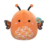 Squishmallows Original Peluche de 40 cm- Mony Le Papillon Monarque Orange au Ventre Floral - Peluche Officielle Jazwares