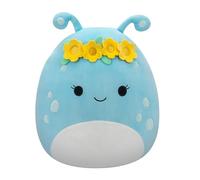 Squishmallows Original Peluche de 40 cm- Natnat l’Extraterrestre Bleu Pastel avec Couronne de Fleurs - Peluche Officielle Jazwares