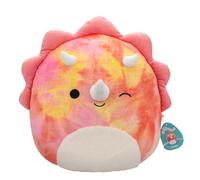 Squishmallows Original Peluche de 40 cm- Trinity Le Triceratops à la Teinture et au Ventre Flou - Peluche Officielle Jazwares