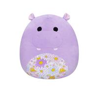Squishmallows Original Peluche de 50 cm- Hanna L'Hippopotame Violet au Ventre Fleuri - Peluche Officielle Jazwares