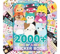 Squishmallows Original Plus de 2000 livres d'autocollants uniques en son genre, 43 feuilles d'autocollants, autocollants Kawaii Squishmallows pour bouteille d'eau, carnets, sacs de fête, autocollants