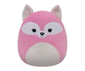 Squishmallows Original Rhiannon - Renard Rose Peluche de 30 cm | aux yeux ouverts, oreilles et ventre blancs scintillants - Peluche officielle Jazwares ultra-douce