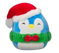Squishmallows Originaux 19cm Puff Le Pingouin Bleu avec Couronne Verte, Ajoute Puff à Ton équipe, Peluche Ultra Douce