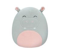 Squishmallows Originaux 30cm Harrison L'hippopotame Gris au Ventre Pelucheux Rose, Ajoute Harrison à Ton équipe, Peluche Ultra Douce, Peluche Officielle Kellytoy