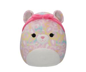 Squishmallows Orignal Peluche de 30 cm- Michaela Le Léopard Arc-en-Ciel Rose - Peluche Officielle Jazwares