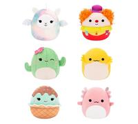 Squishmallows Pack de 6 Micromallows Original - Archie l’Axolotl, Bimbi Le Clown, Lucy-May la Llamapegacorn, Maritza Le Cactus, Maya Le Sundae, Rodry Le Dragon Barbu