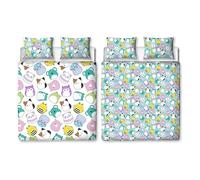 Squishmallows Parure de lit Double Officielle Happy Design | Housse de Couette réversible à 2 côtés avec taies d'oreiller Assorties