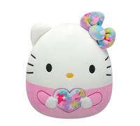 Squishmallows Peluche Hello Kitty Starshine de 25 cm Tenant Un Coeur Arc-en-Ciel Original Sanrio