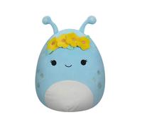 Squishmallows Original Peluche de 40 cm- Natnat l’Extraterrestre Bleu Pastel avec Couronne de Fleurs - Peluche Officielle Jazwares