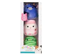 Jazwares Peluches Micromallows – Pack de 3 : Ingred, Amelia (Lait à la Fraise), Daisuke (Le Beignet)