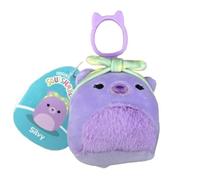Squishmallows Peluche Silvy l'ours violet avec clip de 8,9 cm