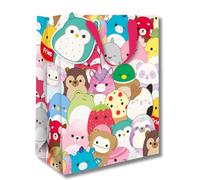Squishmallows Sac cadeau pour filles - Idéal pour les célébrations et les anniversaires pour les fans de squishmallow de tous âges, sac cadeau, taille 33 x 26 x 13,5 cm, sous licence officielle et