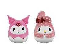 Squishmallows Sanrio Lot de 2 Peluches Kuromi 20,3 cm + 20,3 cm My Melody - Officiel Jazwares Valentine