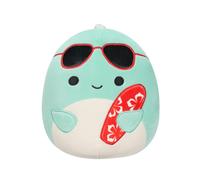 Squishmallows SQCR05372 7.5-Inch-Perry The Teal Dolphin with Sunglasses and Surf