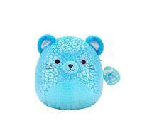 Squishmallows SQCR07674 - Cercueil de Jaguar Bleu 30 cm, Peluche Officielle Jazwares, Doudou Super Doux
