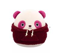 Squishmallows Sweat à capuche original de Noël 2024 en peluche - Jouet officiel Jazwares en peluche - Ajoutez à votre équipe - Cadeau pour enfants, filles et garçons (Ponder le panda bordeaux)