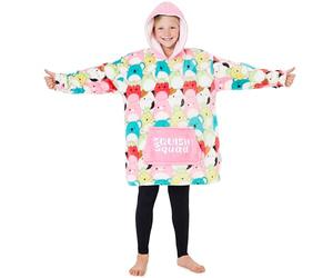 Squishmallows Sweat à Capuche Oversize Fille et Ado, Pull Polaire Capuche Doublée Sherpa et Grande Poche, Idée Cadeau
