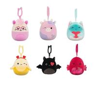 Squishmallows Valentine Squad Lot de 6 mini porte-clés en peluche 8,9 cm, multicolore