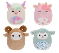 Squishville Original Squishmallows Peluches Équipe de la Basse-Cour - Quatre Peluches Squishmallows de 5 cm Comprenant Dagnus, Reggie, Clay et Relinda - Jouets pour Enfants