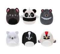 Squishville par Original Squishmallows- Peluches de l’Escouade Noire et Blanche- Six Peluches Squishmallows de 5 cm Dont Tajo, Kayce, Bambalina, Landi, Nathaniel et Basma- Jouets pour Enfants
