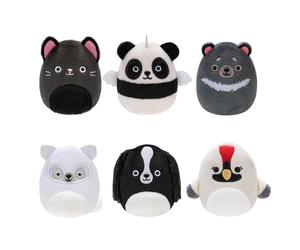 Squishville par Original Squishmallows- Peluches de l’Escouade Noire et Blanche- Six Peluches Squishmallows de 5 cm Dont Tajo, Kayce, Bambalina, Landi, Nathaniel et Basma- Jouets pour Enfants