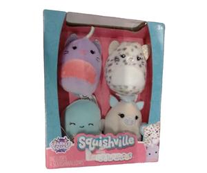 Squishville SQM0327 Sparkle Squad Four 2-inch Plush-Toys for Kids