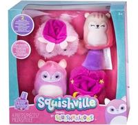 Squishville SQM0513 : kit d'accessoires - Glam Makover, mini squishmallows super doux, figurines en peluche de 5 cm avec accessoires