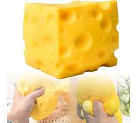 Squishy au Fromage géant, Bloc de Fromage Jaune pour Adultes, Boule Anti-Stress au Fromage à Gros Cerveau, Conception réaliste, Simulation de Nourriture Douce sensorielle pour Les Cadeaux de (2.3in)